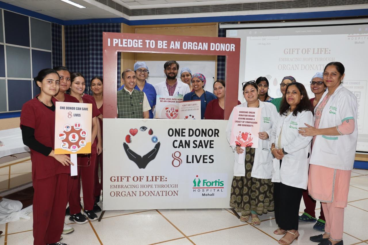 Fortis Mohali Marks Organ Donation Day, Over 50 Employees Pledge to Donate