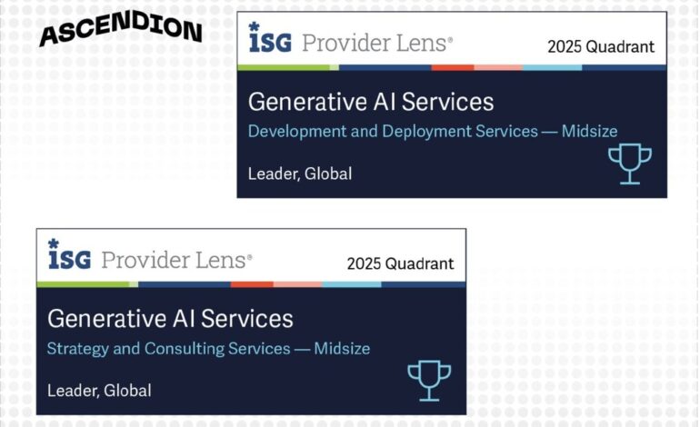 Ascendion Recognized as Global Leader in ISG Provider Lens for Generative AI Services 2025