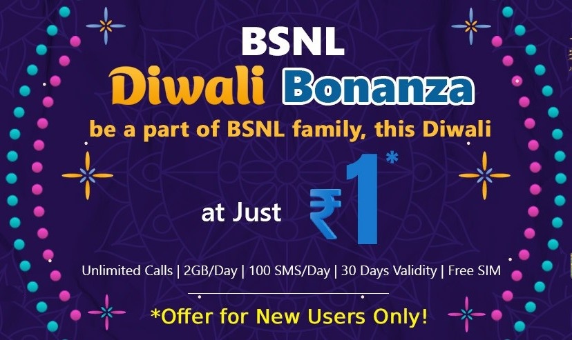 BSNL Launches “Diwali Bonanza” — Free 4G Mobile Services for One Month at Just ₹1