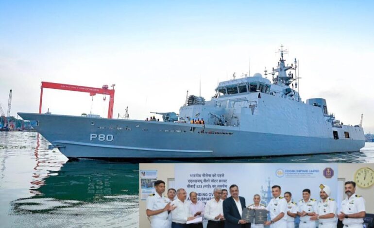 ‘Mahe’, first Anti-Submarine Warfare Shallow Water Craft, delivered to Indian Navy