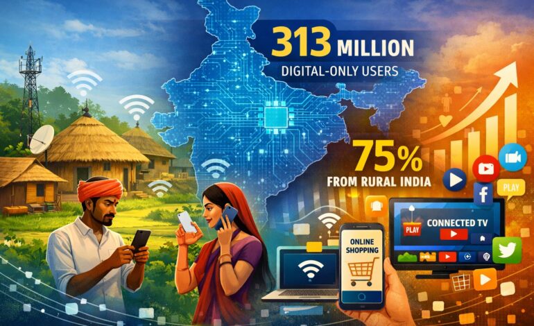 India’s digital-only audience rises to 313 million, 75% users from rural areas: Kantar Media Compass