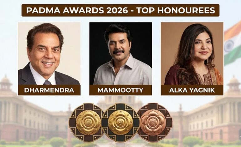 Padma Awards 2026 announced; Dharmendra, Mammootty, Alka Yagnik among top honourees