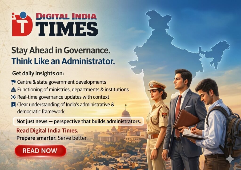 A daily capsule of governance-focused news from Digital India Times serves as a powerful knowledge tool not only for civil servants, administrators, policymakers, and leaders across the executive, legislature, judiciary, and media, but also for those aspiring to enter these spaces through India’s highly competitive UPSC examinations.