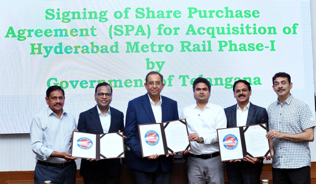 The takeover follows a series of consultations between the state government and L&T, culminating in an agreement signed on Wednesday at the state secretariat in the presence of Chief Secretary K. Ramakrishna Rao, Special Chief Secretary Jayesh Ranjan and Hyderabad Metro Rail Limited managing director Sarfaraz Ahmed, along with representatives from L&T and LTMRHL.