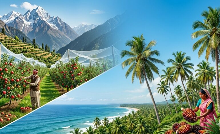 From Coastal Palms to Himalayan Orchards: The High-Value Crops Quietly Transforming India’s Farm Economy