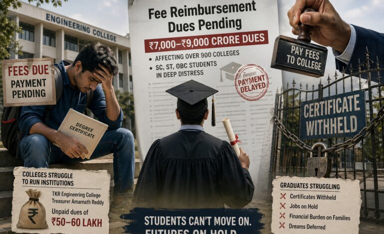 Telangana’s Fee Reimbursement Crisis: Engineering Graduates Trapped Between Government Dues and College Demands