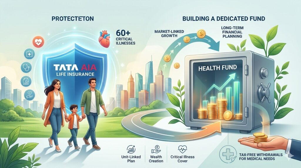 Market-linked plan combines health fund, wellness ecosystem and critical illness cover, enabling tax-free withdrawals for treatment