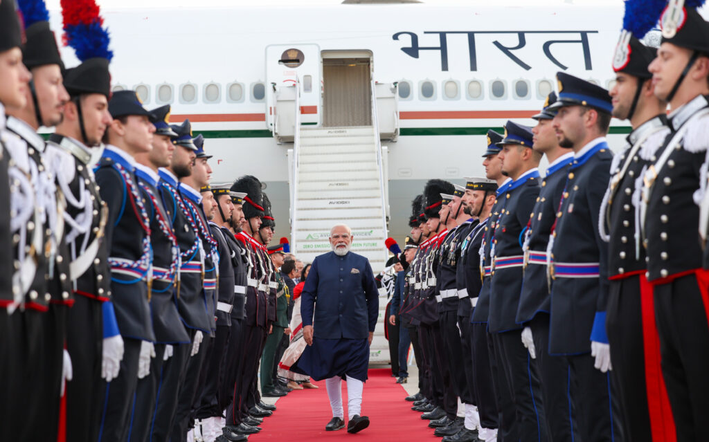 PM Narendra Modi arrives in Italy (Rome) on the final leg of his five-nation visit on May 19, 2026.