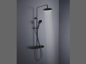 Duravit Introduces Matt Black Finish for Shower System Shelf 1050