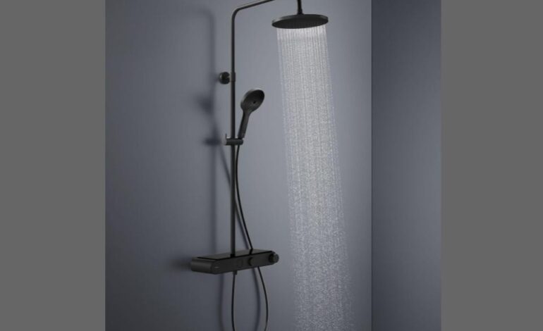 Duravit Introduces Matt Black Finish for Shower System Shelf 1050