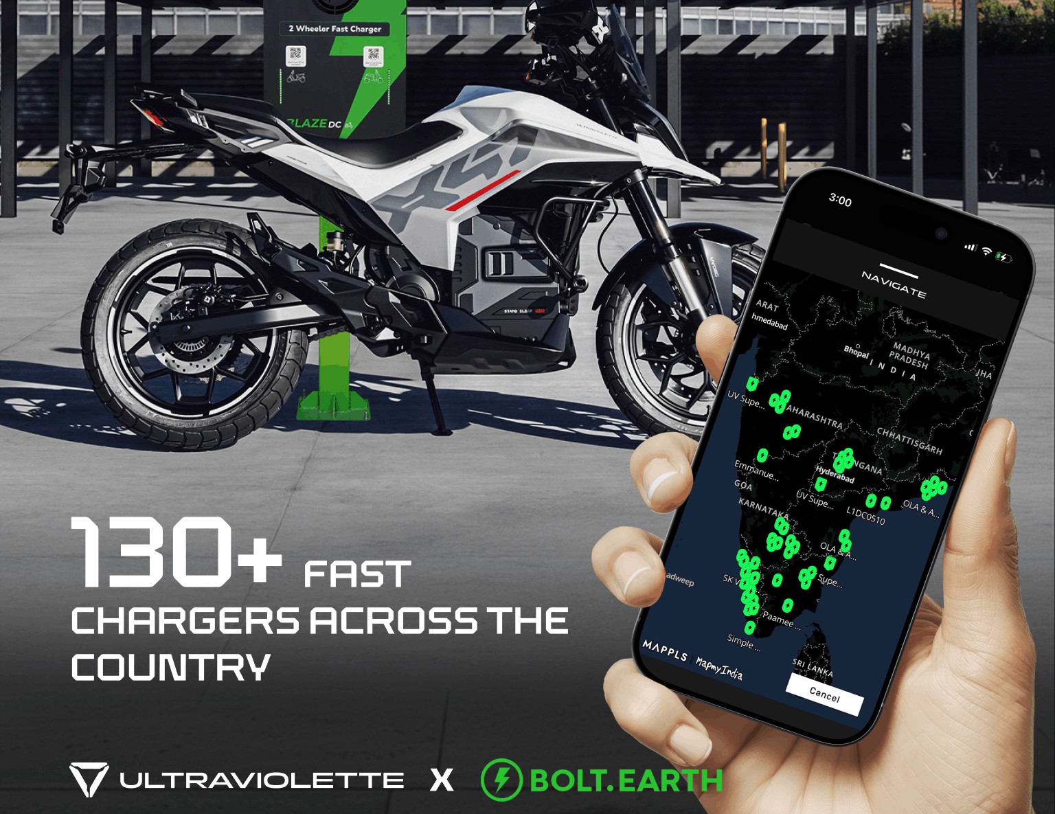 Ultraviolette, Bolt.Earth Expand Type-6 Fast Charging Network Across India