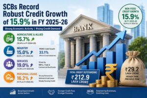 Banks Register 15.9% Credit Growth in FY26 as Demand Surges Across Agriculture, MSMEs and Personal Loans