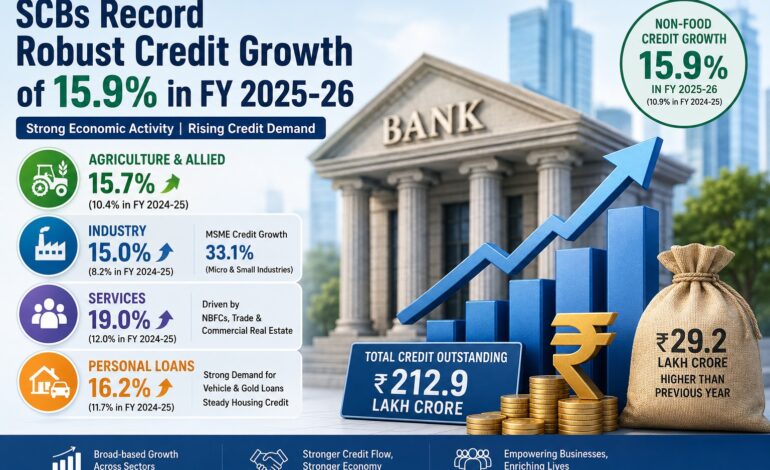 Banks Register 15.9% Credit Growth in FY26 as Demand Surges Across Agriculture, MSMEs and Personal Loans