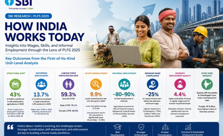 SBI Research: India’s Labour Market Undergoing Structural Shift as Informal Employment Remains Dominant