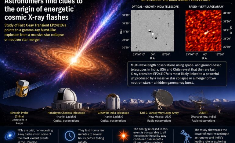 Indian Scientists Trace Origin of Rare Cosmic X-Ray Flash Linked to Hidden Gamma-Ray Burst