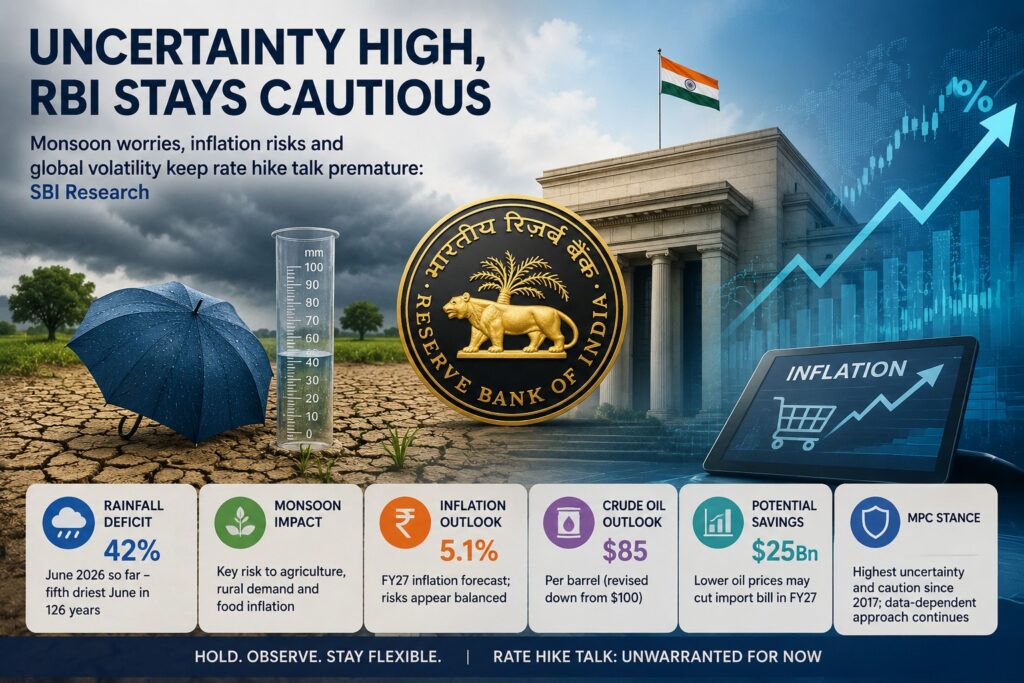 Analysing the minutes of the Reserve Bank of India's Monetary Policy Committee (MPC) meeting held between June 3 and June 5, 2026, SBI Research found that the language used by policymakers reflects the highest level of caution and uncertainty seen since 2017.