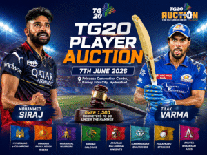 TG20 Cricket League Set for Grand Auction Debut as Mohammed Siraj, Tilak Varma Enter Player Pool