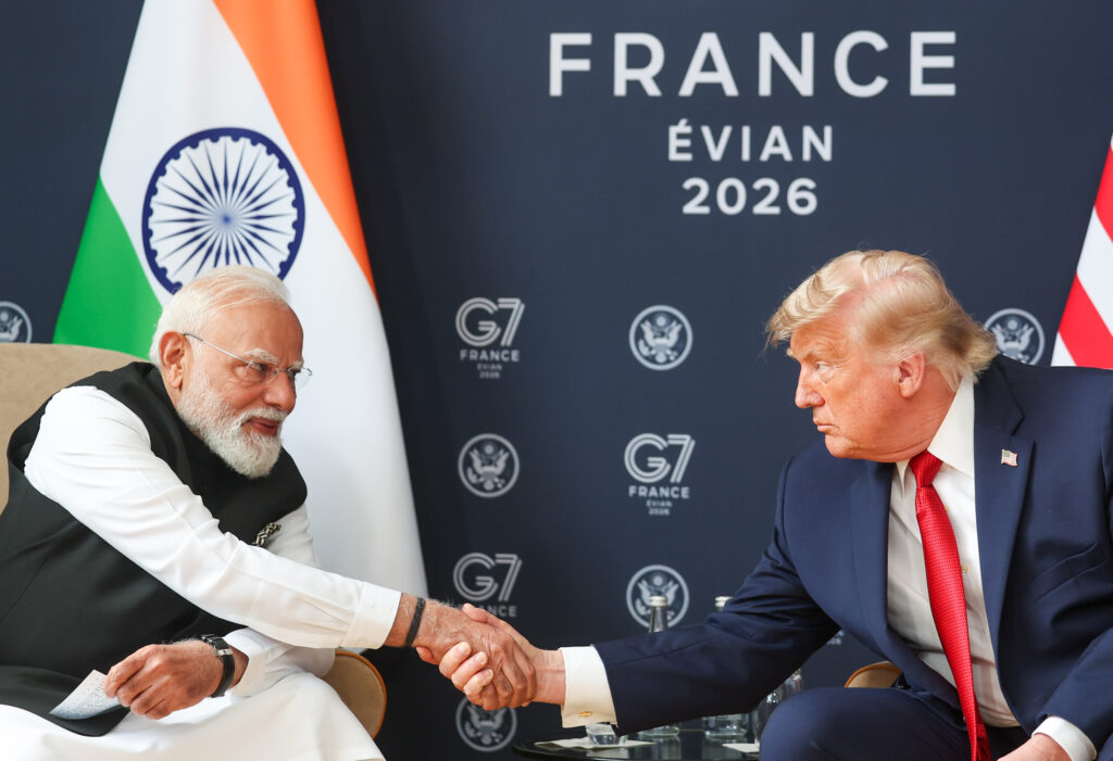 Prime Minister Narendra Modi meets US President Donald Trump on the sidelines of the G7 Summit 2026 in Evian, France, on June 17, 2026.
