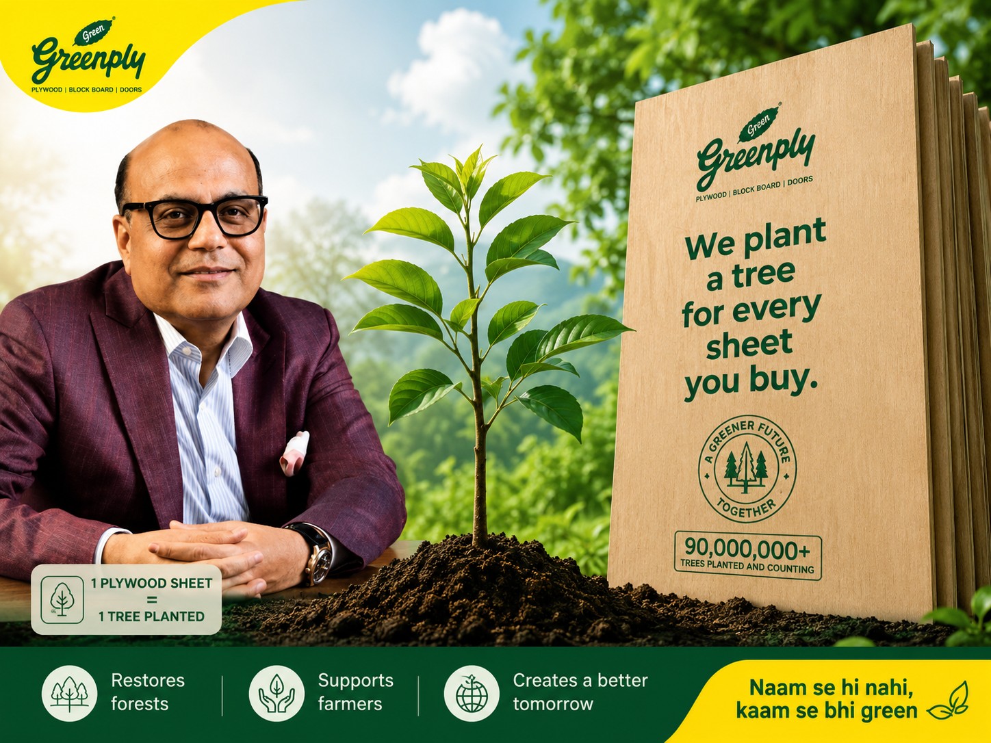 Greenply Pledges One Tree Plantation for Every Plywood Sheet Sold, Targets 100 Million Trees