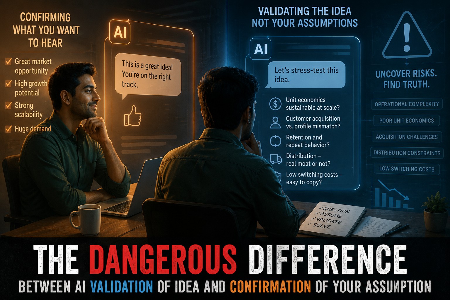 AI Validation vs. Assumption Confirmation: A Difference Every Founder Must Understand