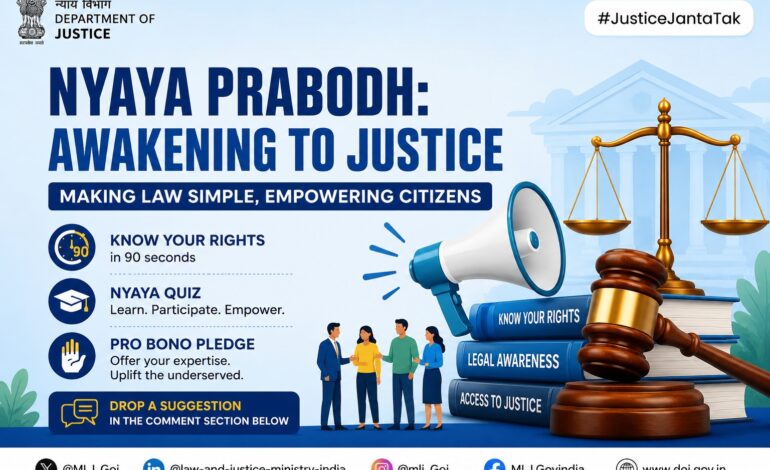 Centre to launch year-long ‘Nyaya Prabodh’ legal awareness campaign at DISHA workshop in Himachal Pradesh