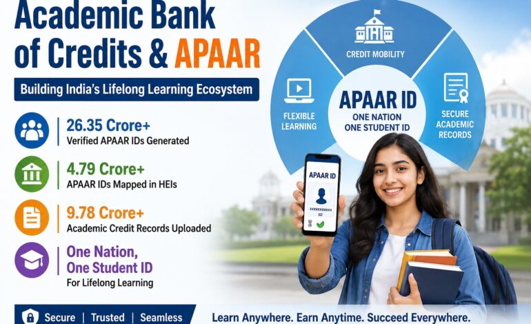 India’s Academic Bank of Credits Crosses New Milestone as 26.35 Crore APAAR IDs Power Lifelong Learning Ecosystem