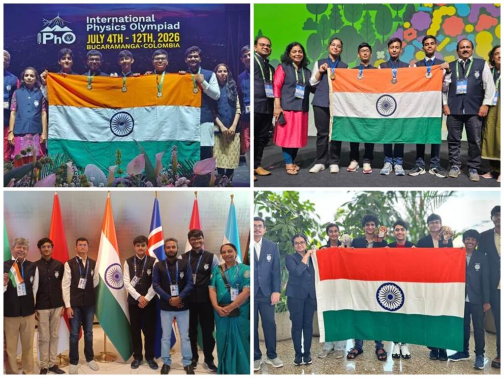 The achievement included historic clean sweeps at both the International Physics Olympiad and the International Chemistry Olympiad, where Indian students won all available gold medals to finish joint world number one in both competitions.
