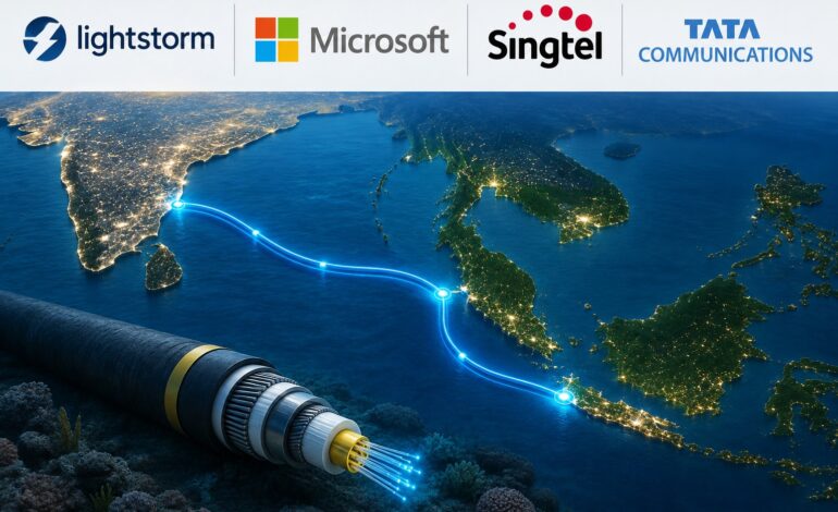 Lightstorm, Microsoft, Singtel and Tata Communications to Build AI-Focused India–Southeast Asia Submarine Cable