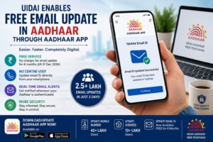 UIDAI Makes Aadhaar Email Updates Free Through Aadhaar App for Six Months