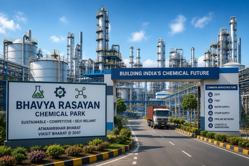 Under the scheme, the Centre will provide financial assistance of up to ₹1,000 crore for each chemical park, subject to a minimum contribution of ₹500 crore from the respective State Government.
