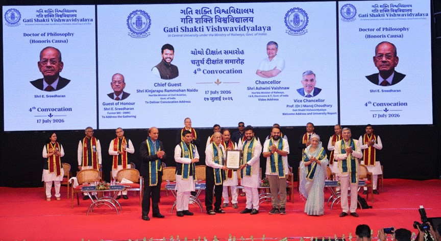 Gati Shakti Vishwavidyalaya graduates 121 students, honours Metro Man E. Sreedharan with first honorary PhD