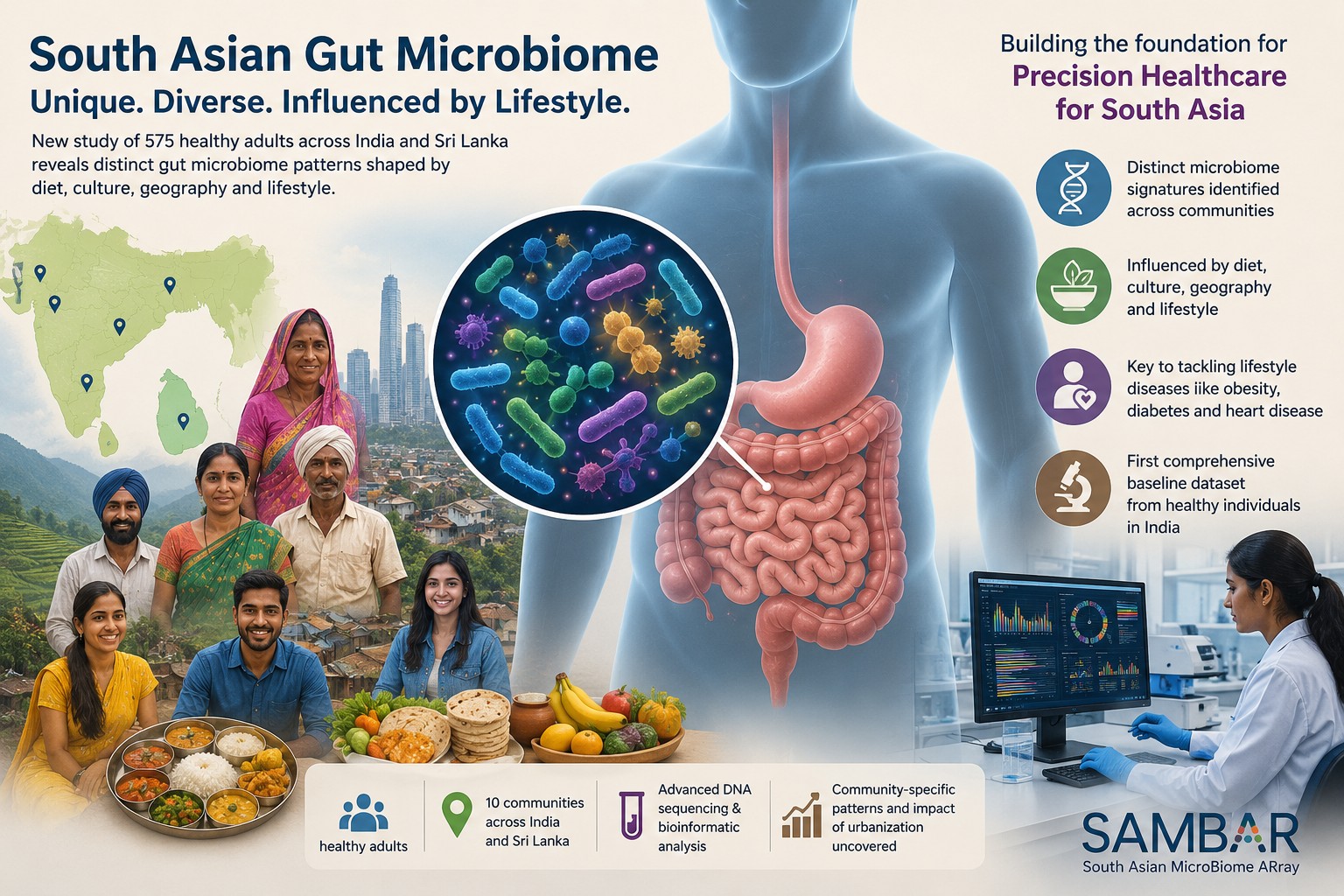 Study finds South Asian gut microbiome follows distinct community-specific patterns linked to diet and lifestyle