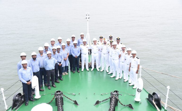 Goa Shipyard hands over indigenous fast patrol vessel ICGS Ajit to Coast Guard
