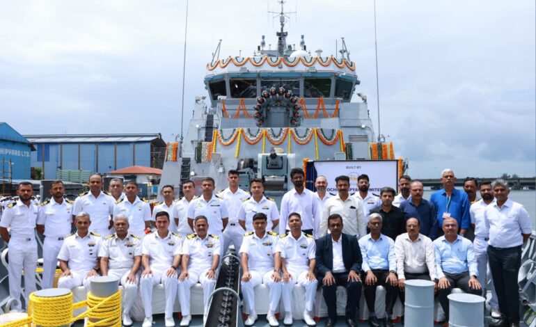Indian Navy takes delivery of third indigenous anti-submarine warfare shallow water craft Mangrol