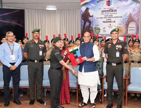 Rajnath Singh flags off NCC girls’ 250-km Parang La high-altitude trek