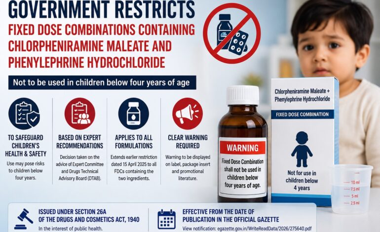 Government restricts common cold medicine combinations for children below four