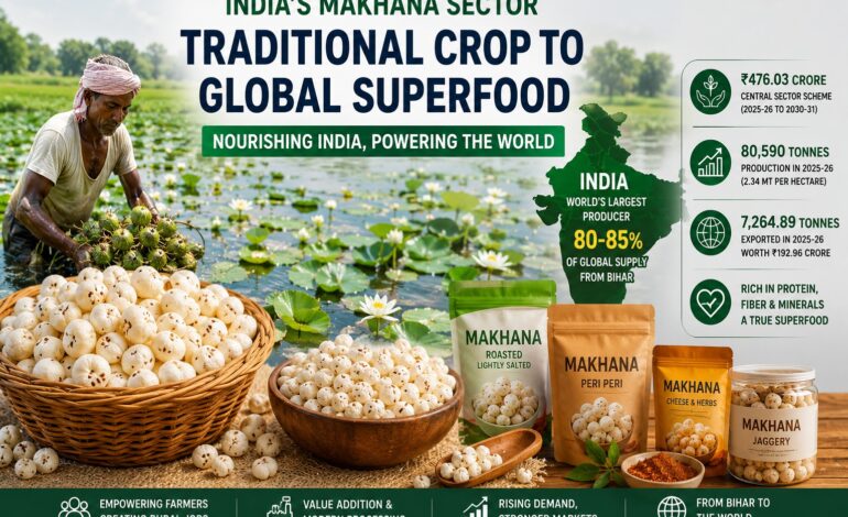 ₹476 Crore Push, 80,590 Tonnes Output: India’s Makhana sector targets global superfood market