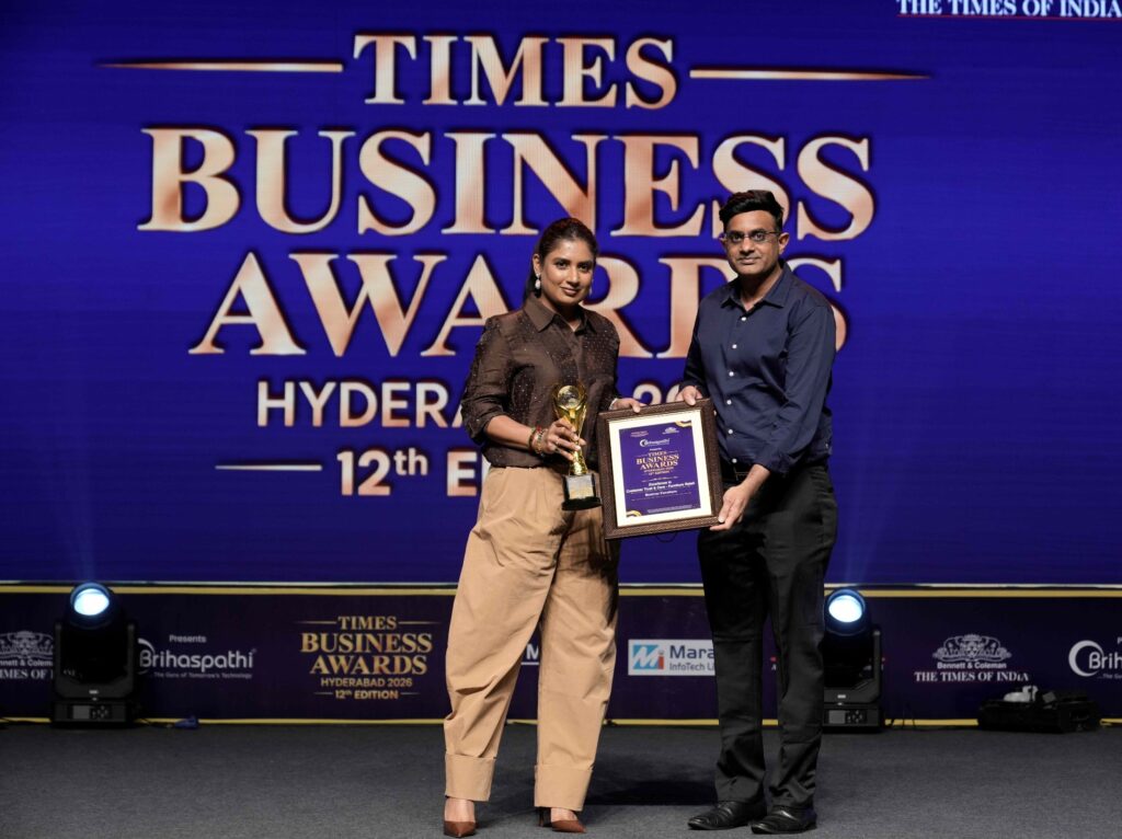 Former Indian women’s cricket captain Mithali Raj presented the award to Bontrue Furniture Director Rakesh Patel at a ceremony held at Novotel HICC in Hyderabad on September 26.