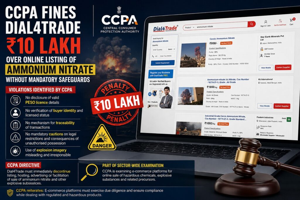 According to the CCPA, its examination found that ammonium nitrate had been made available for purchase without adequate safeguards.