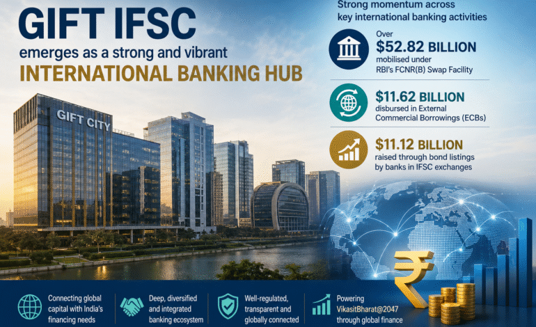 GIFT IFSC mobilises over $52.8 billion through FCNR(B) swap facility as international banking activity surges
