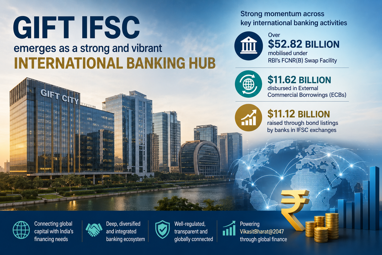 GIFT IFSC mobilises over $52.8 billion through FCNR(B) swap facility as international banking activity surges